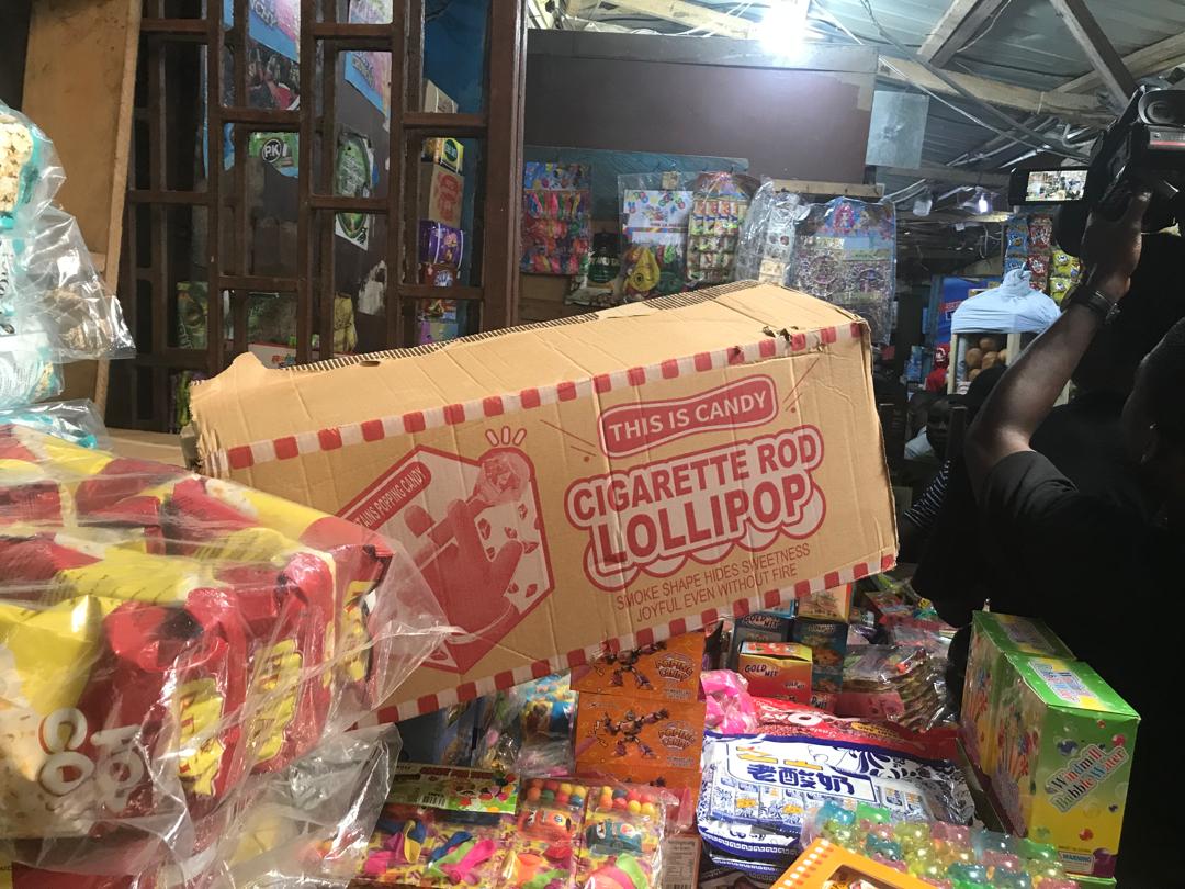 FDA Crackdown: Traders Arrested at Makola Market Over Dangerous "Cigarette Toffee" Sales